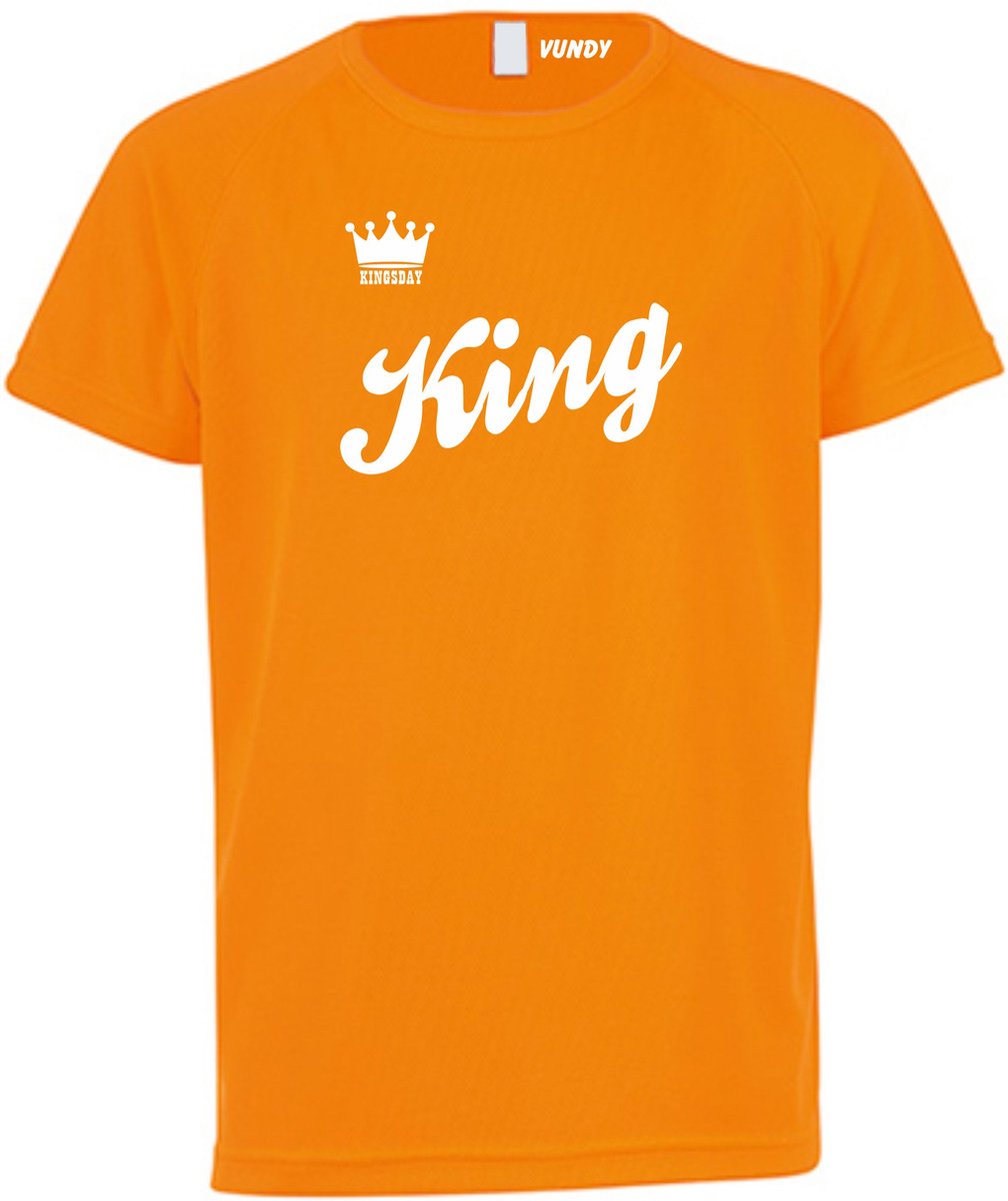 T-shirt kinderen King | Koningsdag kleding kinderen | oranje shirt | Oranje | maat 152